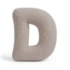 MeowBaby - Almohada Infantil con Forma de Letra “D” Color Gris Claro “Bearly D”