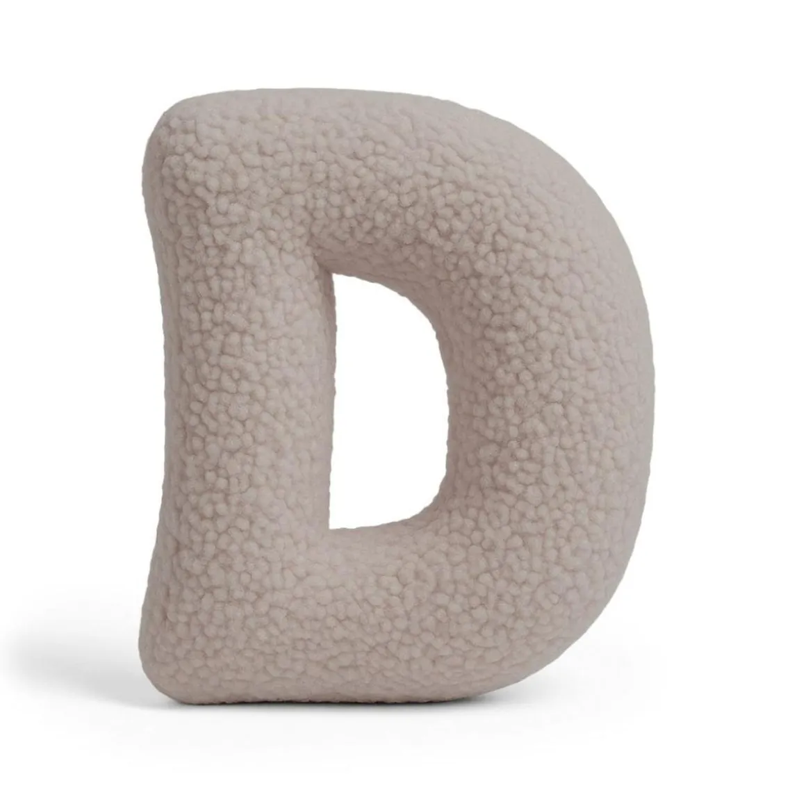 MeowBaby - Almohada Infantil con Forma de Letra “D” Color Gris Claro “Bearly D”