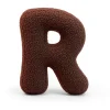 MeowBaby - Almohada Infantil con Forma de Letra “R” Color Marrón Oscuro “Bearly R”