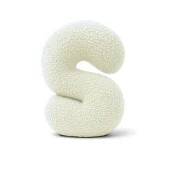 MeowBaby - Almohada Infantil con Forma de Letra “S” Color Crema “Bearly S”