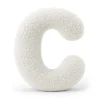 MeowBaby - Almohada Infantil con Forma de Letra “C” Color Blanco Roto “Bearly C”