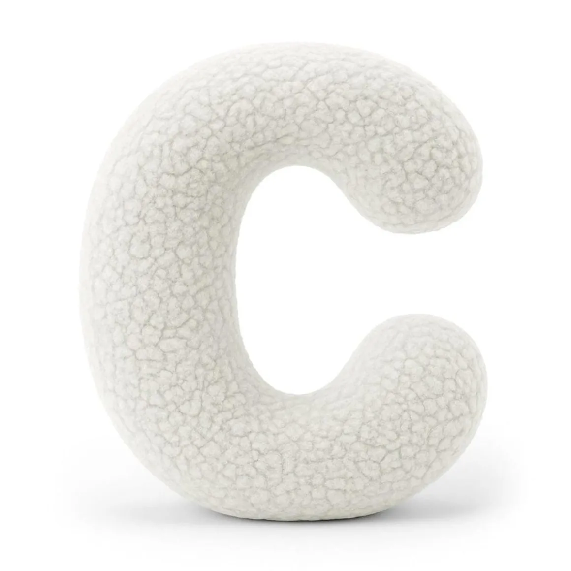 MeowBaby - Almohada Infantil con Forma de Letra “C” Color Blanco Roto “Bearly C”