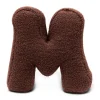 MeowBaby - Almohada Infantil con Forma de Letra “M” Color Marrón Oscuro “Bearly M”