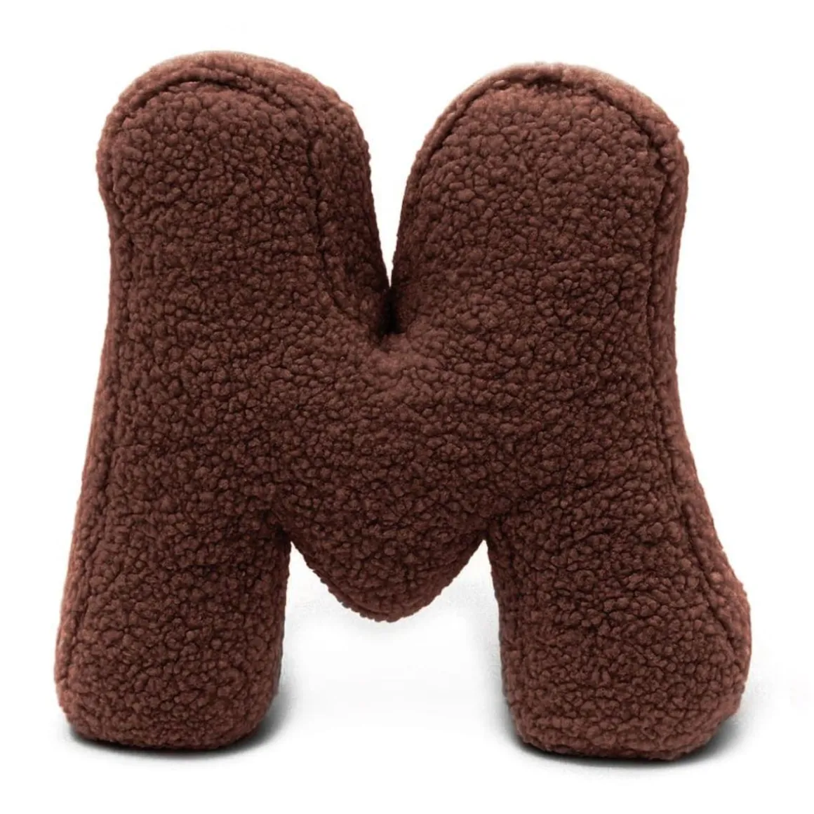 MeowBaby - Almohada Infantil con Forma de Letra “M” Color Marrón Oscuro “Bearly M”