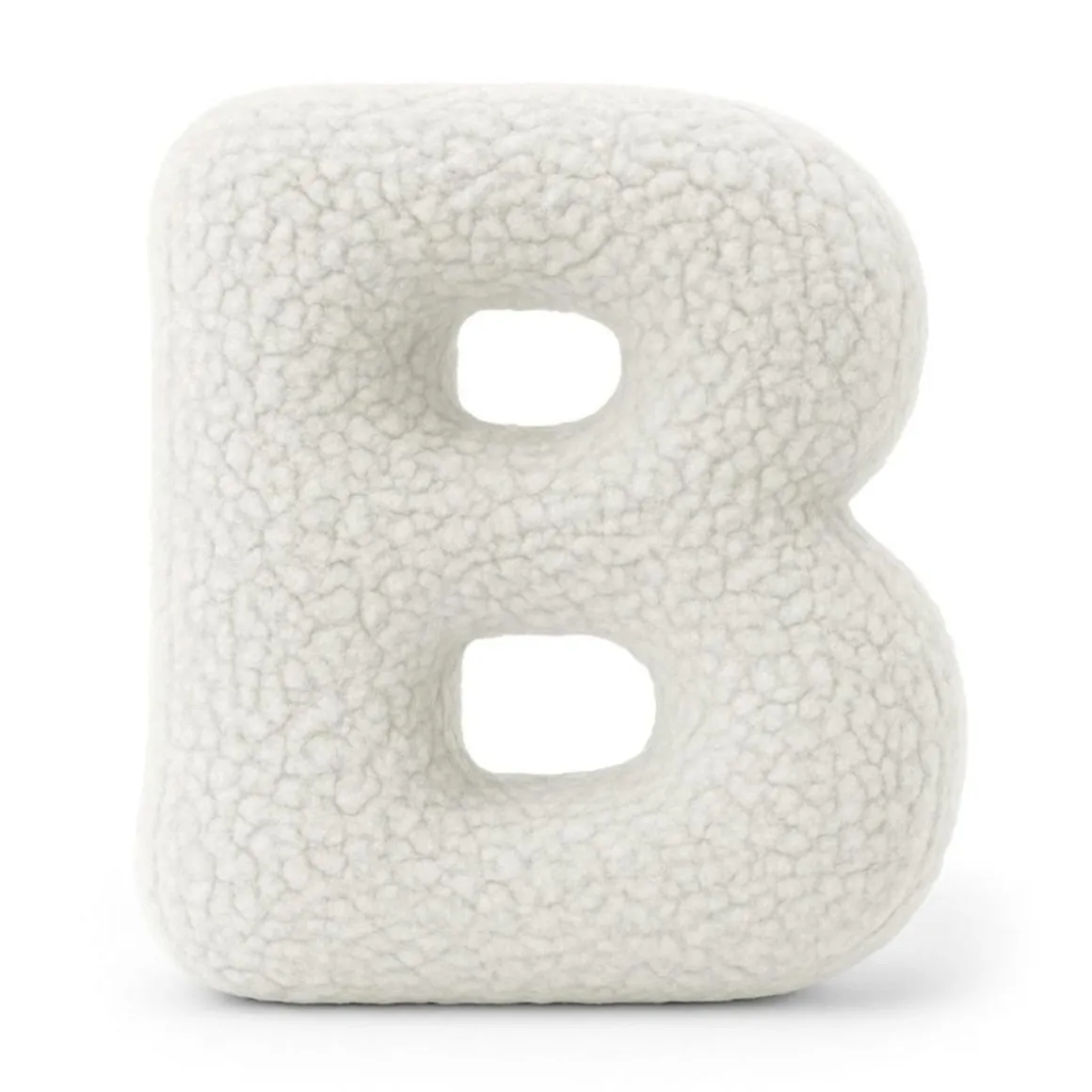 MeowBaby - Almohada Infantil con Forma de Letra “B” Color Blanco Roto “Bearly B”