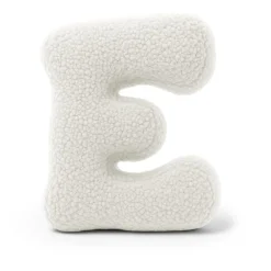 MeowBaby - Almohada Infantil con Forma de Letra “E” Color Blanco Roto “Bearly E”