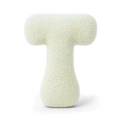 MeowBaby - Almohada Infantil con Forma de Letra “T” Color Crema “Bearly T”