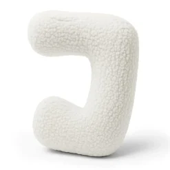 MeowBaby - Almohada Infantil con Forma de Letra “J” Color Blanco Roto “Bearly J”