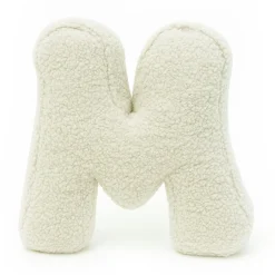 MeowBaby - Almohada Infantil con Forma de Letra “N” Color Crema “Bearly N”