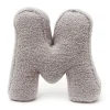 MeowBaby - Almohada Infantil con Forma de Letra “M” Color Gris Claro “Bearly M”