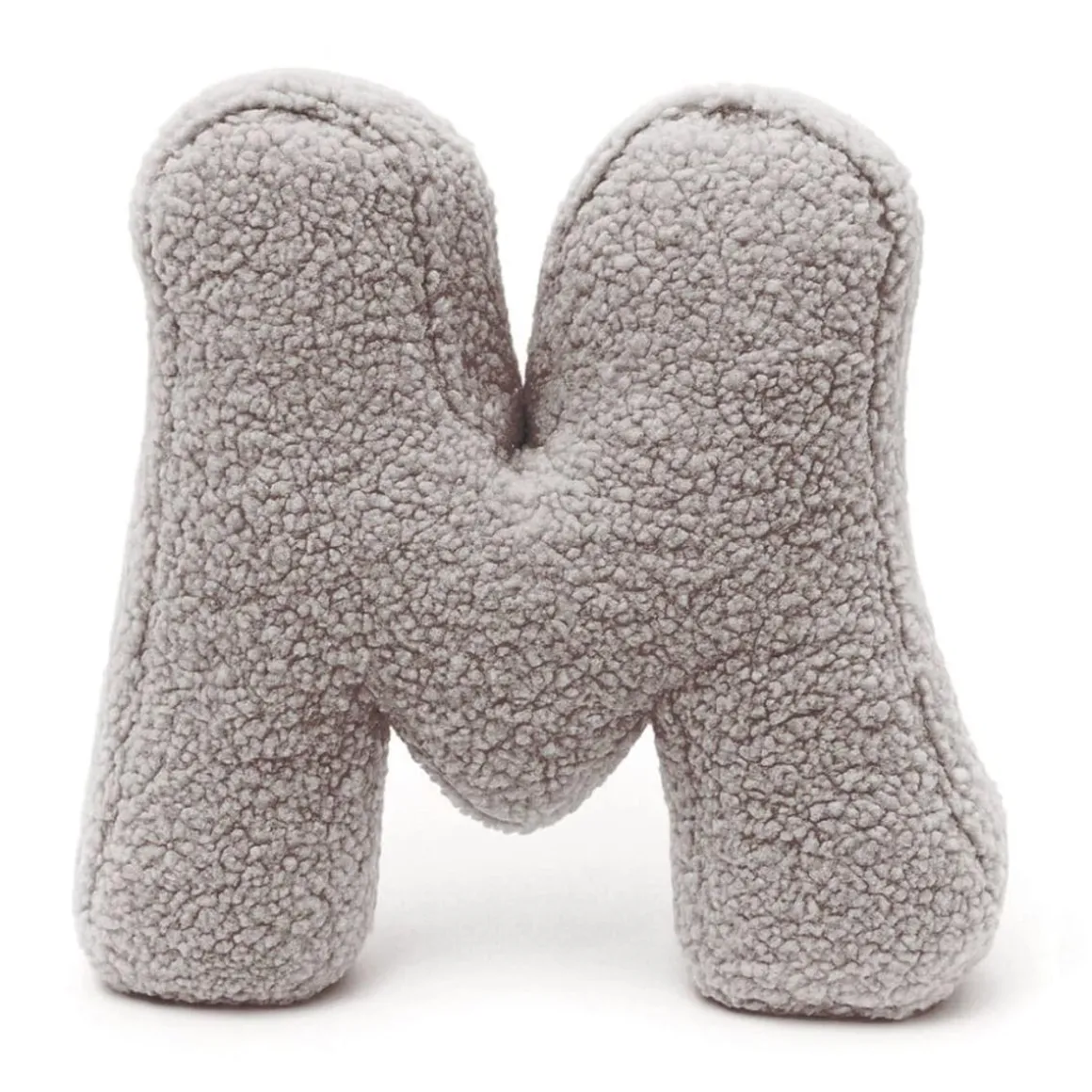MeowBaby - Almohada Infantil con Forma de Letra “M” Color Gris Claro “Bearly M”