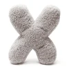 MeowBaby - Almohada Infantil con Forma de Letra “X” Color Gris Claro “Bearly X”