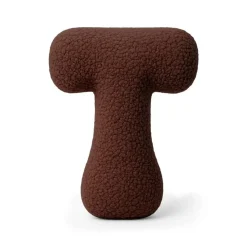 MeowBaby - Almohada Infantil con Forma de Letra “T” Color Marrón Oscuro “Bearly T”