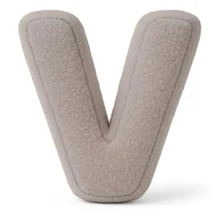 MeowBaby - Almohada Infantil con Forma de Letra “V” Color Gris Claro “Bearly V”