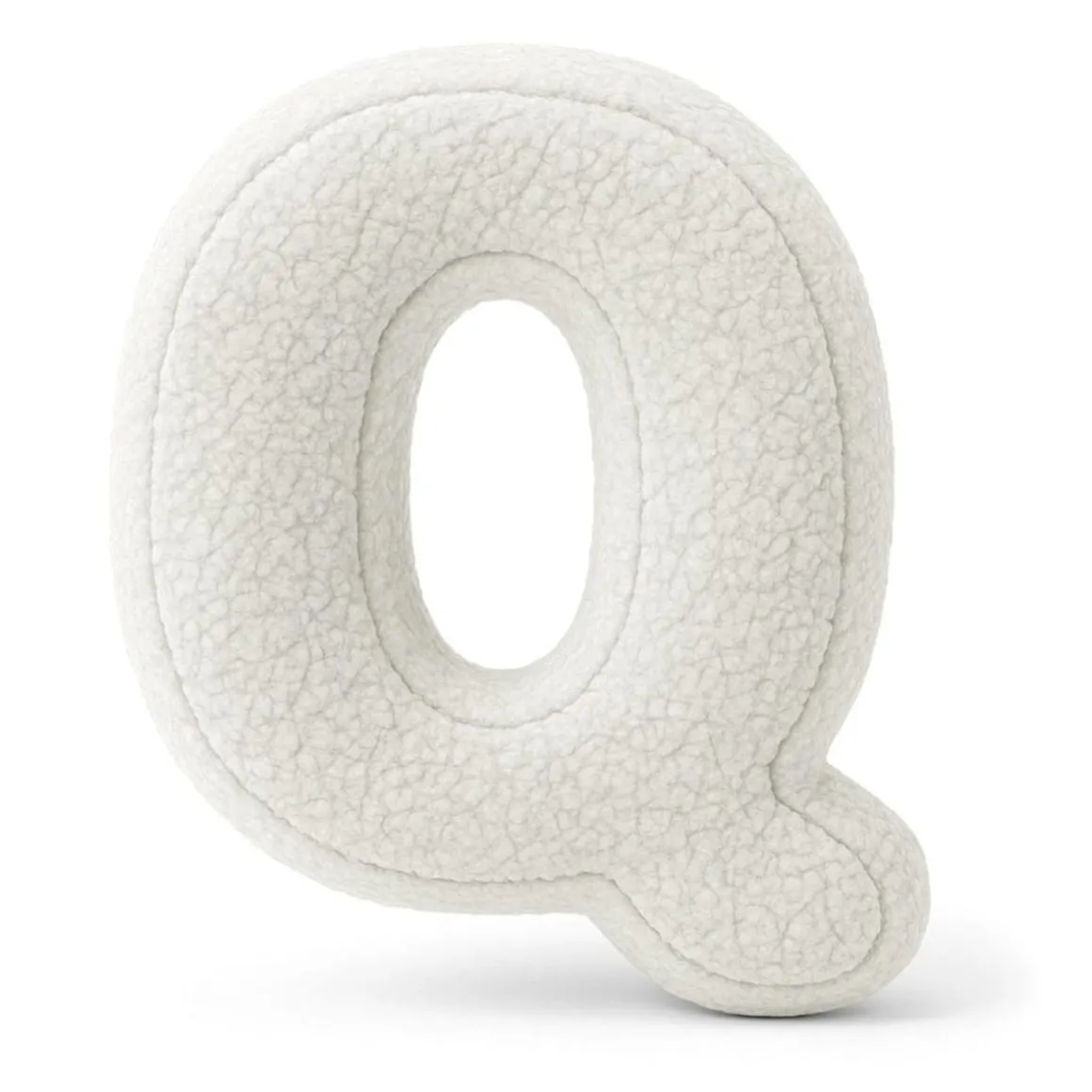 MeowBaby - Almohada Infantil con Forma de Letra “Q” Color Blanco Roto “Bearly Q”