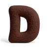 MeowBaby - Almohada Infantil con Forma de Letra “D” Color Marrón Oscuro “Bearly D”