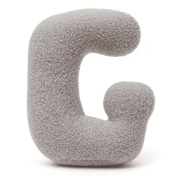 MeowBaby - Almohada Infantil con Forma de Letra “G” Color Gris Claro “Bearly G”