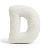 MeowBaby - Almohada Infantil con Forma de Letra “D” Color Blanco Roto “Bearly D”