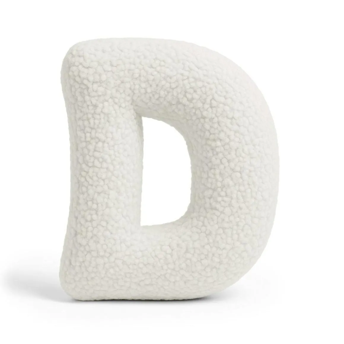 MeowBaby - Almohada Infantil con Forma de Letra “D” Color Blanco Roto “Bearly D”