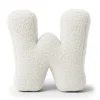 MeowBaby - Almohada Infantil con Forma de Letra “W” Color Blanco Roto “Bearly W”