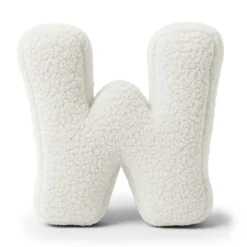 MeowBaby - Almohada Infantil con Forma de Letra “W” Color Blanco Roto “Bearly W”