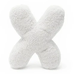 MeowBaby - Almohada Infantil con Forma de Letra “X” Color Blanco Roto “Bearly X”