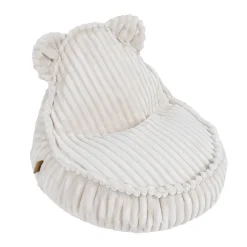 MeowBaby - Churros Sako Bag Teddy – Puf infantil en blanco