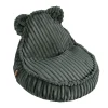 MeowBaby - Churros Sako Bag Teddy – Puf infantil en verde pino