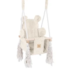 MeowBaby - Columpio Interior “Bear Swing” para bebés Beige