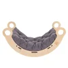 MeowBaby - Mecedora Infantil de Madera Natural con Cojín Gris “Medium Dream Rocker Classic”