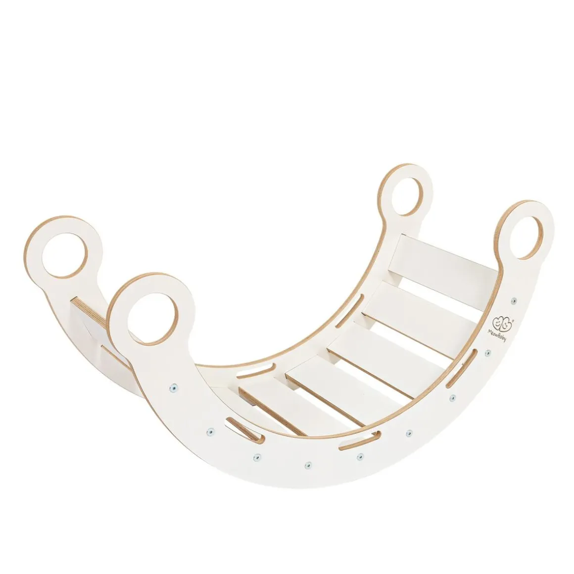 MeowBaby - Mecedora Infantil Blanca con Escalera “Medium Dream Rocker White Wood”