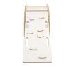 MeowBaby - Mecedora Infantil Blanca con Escalera y Cojín Gris “Medium Dream Rocker White Wood”