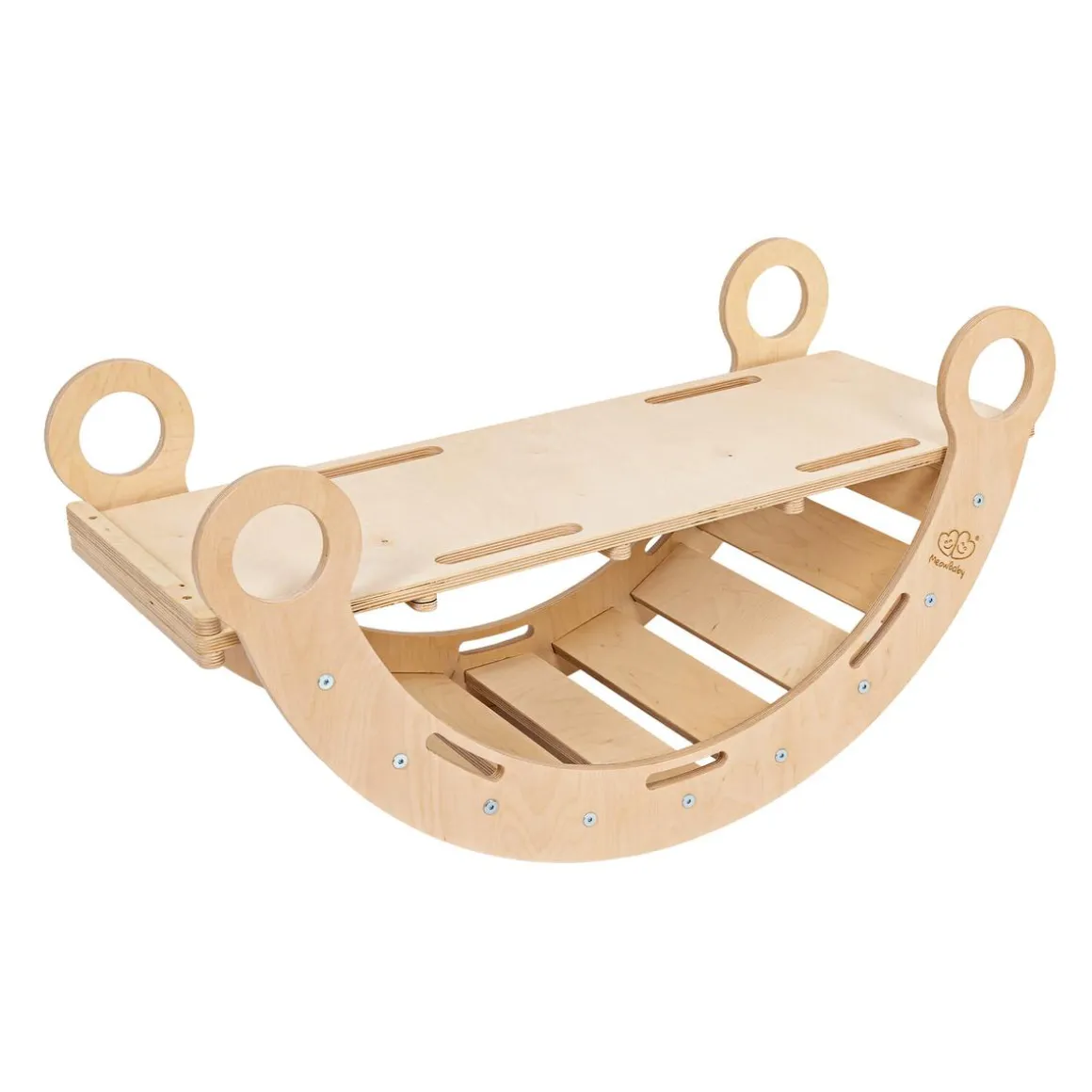 MeowBaby - Mecedora Infantil de Madera Natural con Tobogán “Medium Dream Rocker Classic”