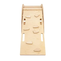 MeowBaby - Mecedora Infantil de Madera Natural con Escalera y Cojín Rosa “Medium Dream Rocker Classic”