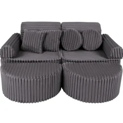 MeowBaby - Sofá Infantil Churros Pocket Max Color Gris Jurassic