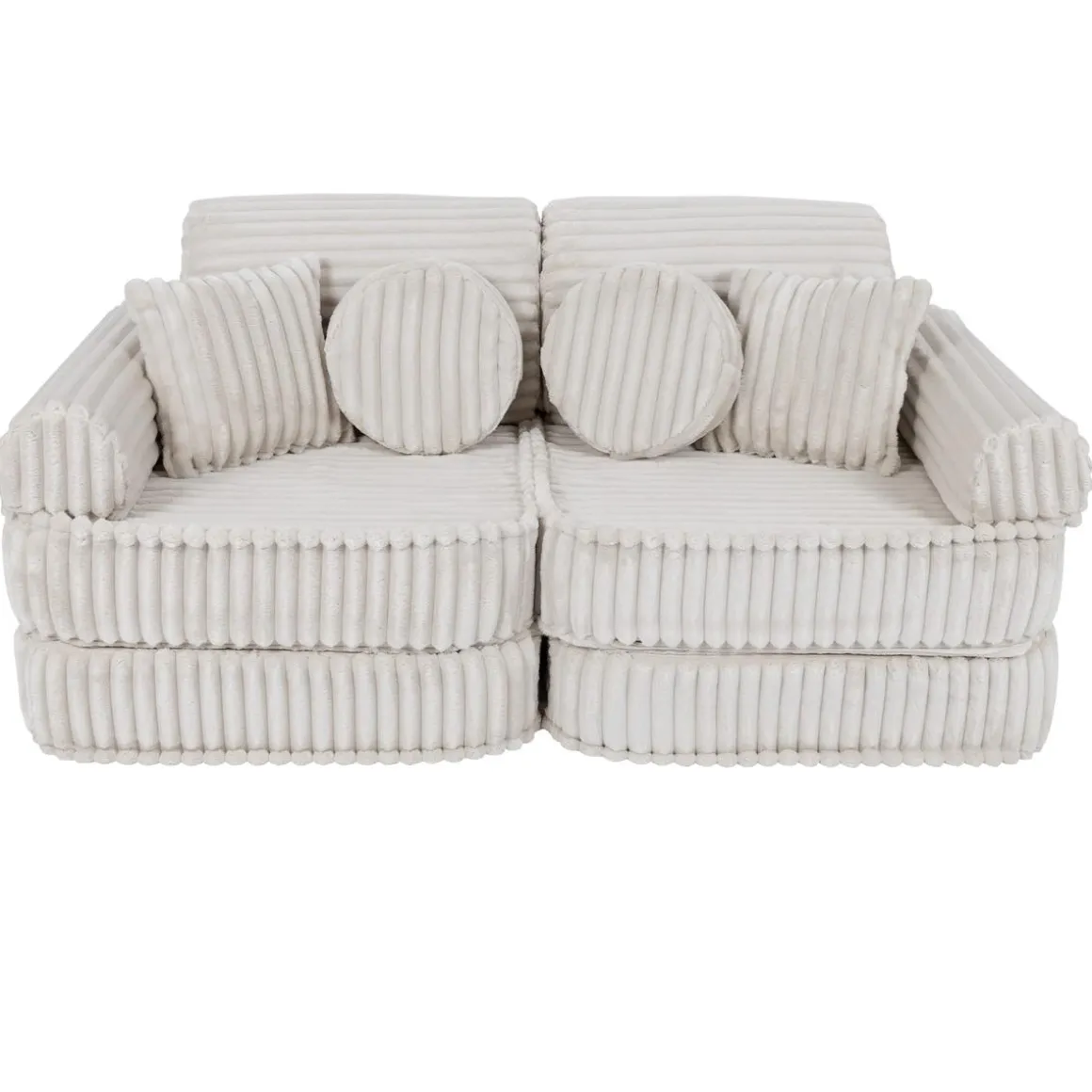 MeowBaby - Sofá Infantil Churros Pocket Plus Color Blanco Algodón