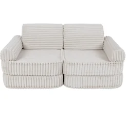 MeowBaby - Sofá Infantil Churros Pocket Plus Color Blanco Algodón