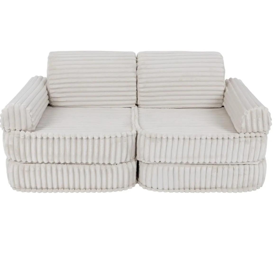 MeowBaby - Sofá Infantil Churros Pocket Plus Color Blanco Algodón