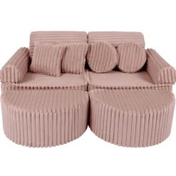 MeowBaby - Sofá Infantil Churros Pocket Max Color Rosa Chocolate