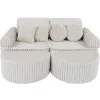 MeowBaby - Sofá Infantil Churros Pocket Max Color Blanco Algodón