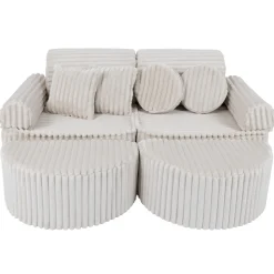 MeowBaby - Sofá Infantil Churros Pocket Max Color Blanco Algodón