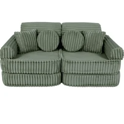 MeowBaby - Sofá Infantil Churros Pocket Plus Color Verde Olive Sage