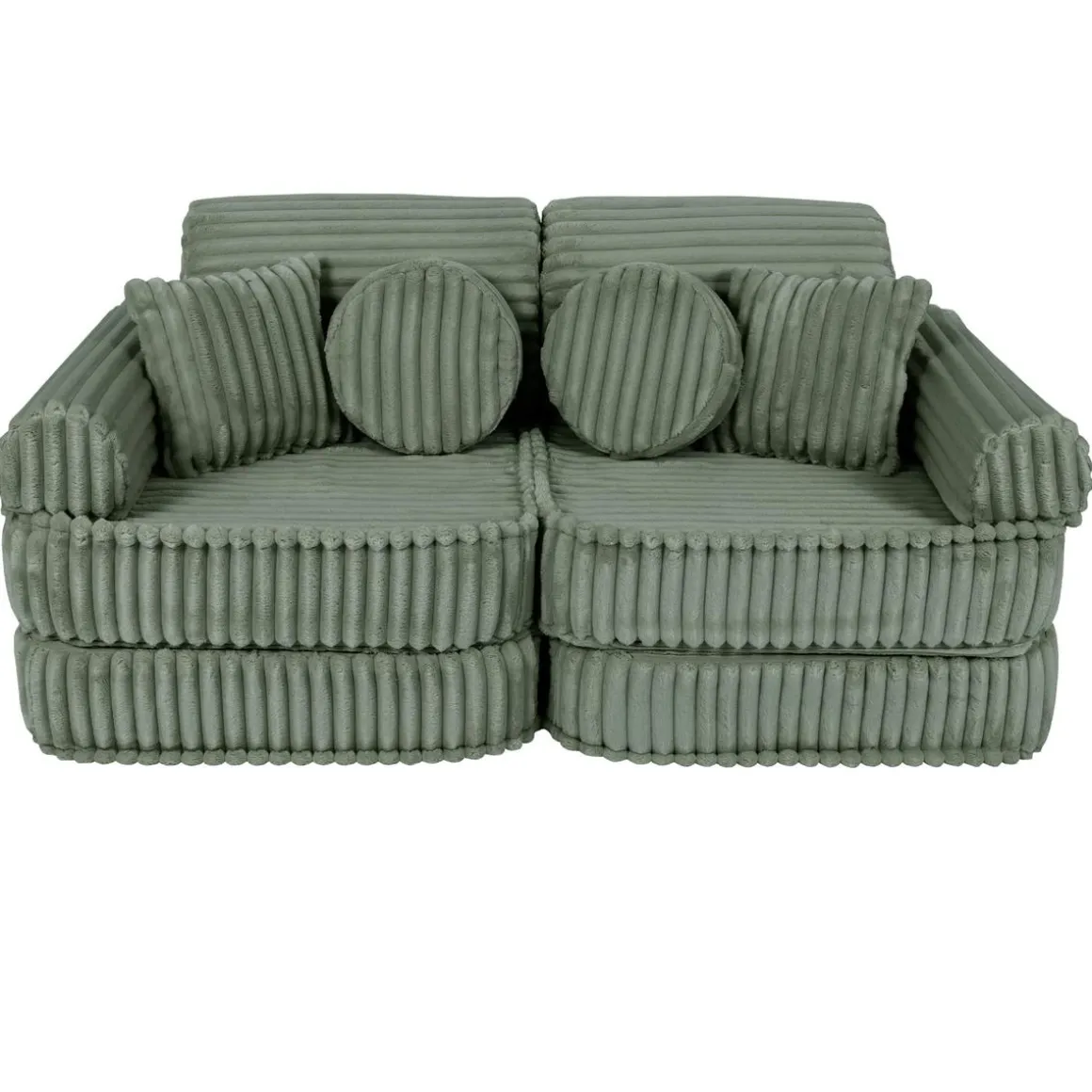 MeowBaby - Sofá Infantil Churros Pocket Plus Color Verde Olive Sage