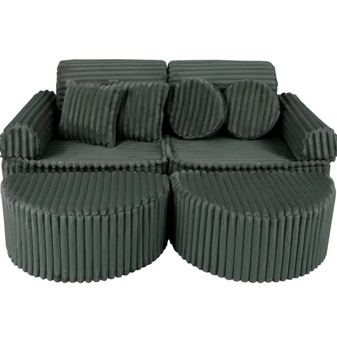 MeowBaby - Sofá Infantil Churros Pocket Max Color Verde Pine Forest