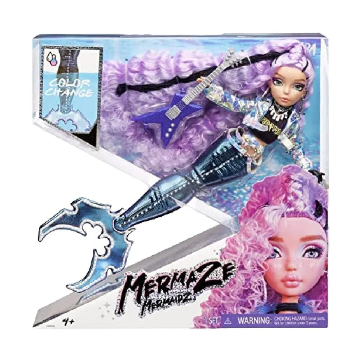 Mermaze Mermaidz - Riviera - Muñeca sirena, sirena guitarrista que cambia de color