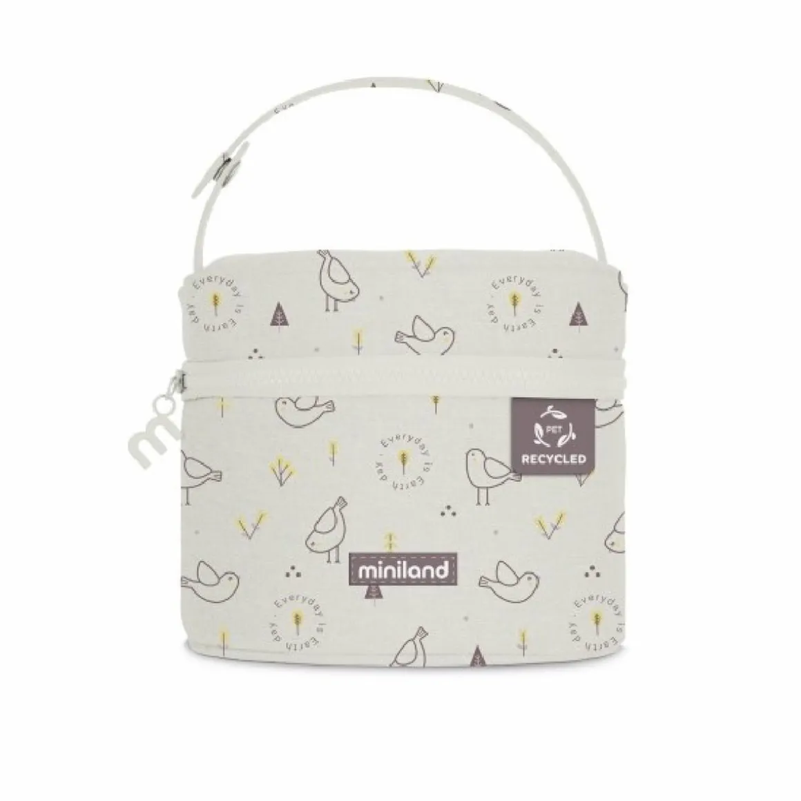 Miniland - Bolsa isotérmica + 2 recipientes cristal Ecosquare pollito