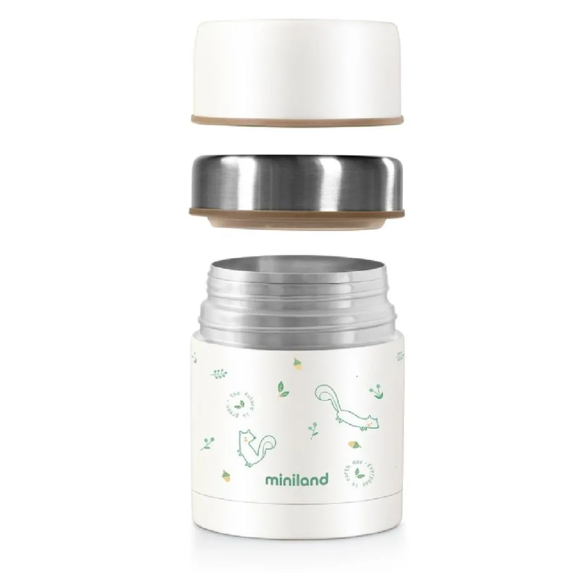Miniland - Termo para sólidos Nature Chip ardillas 600ml