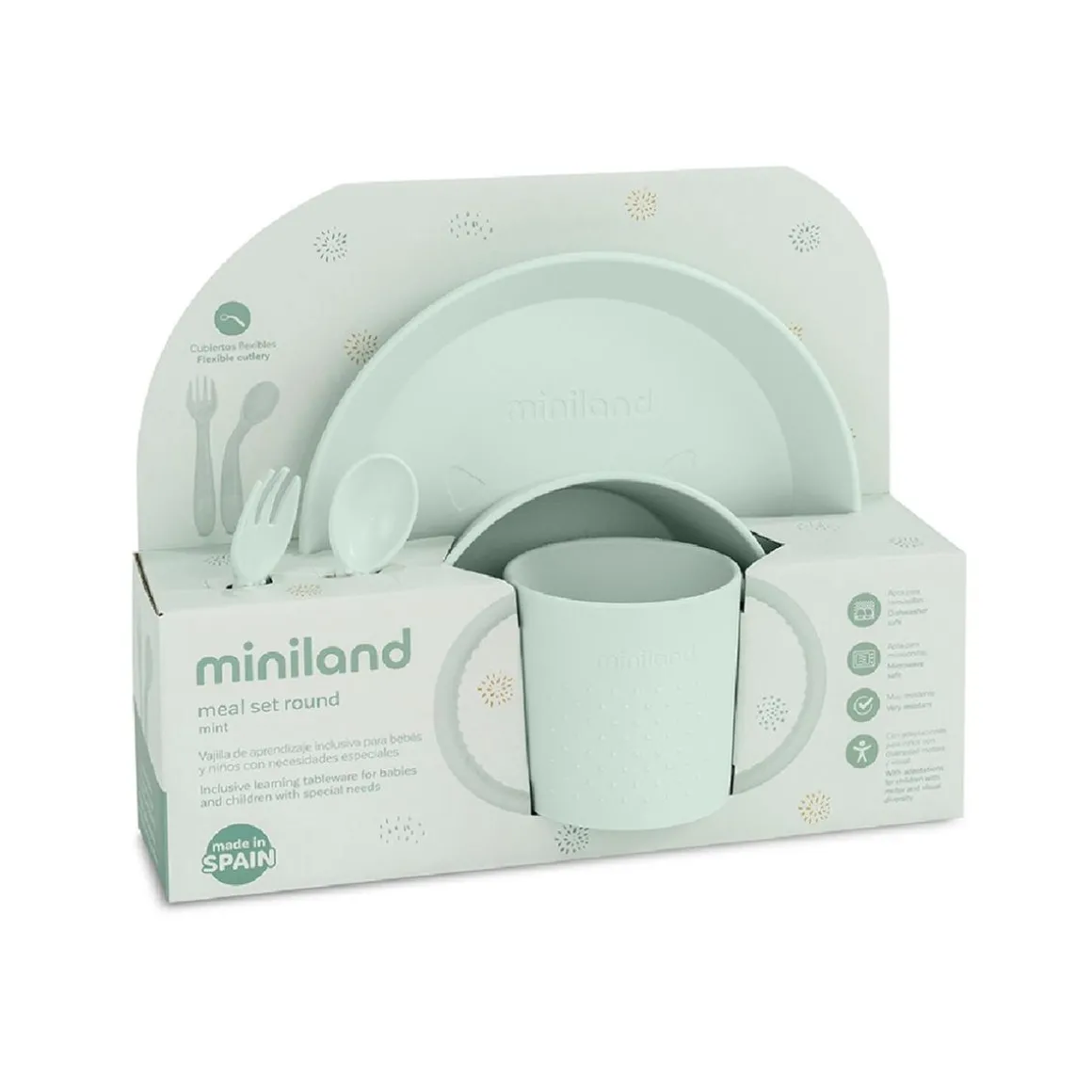 Miniland - Vajilla infantil Round menta