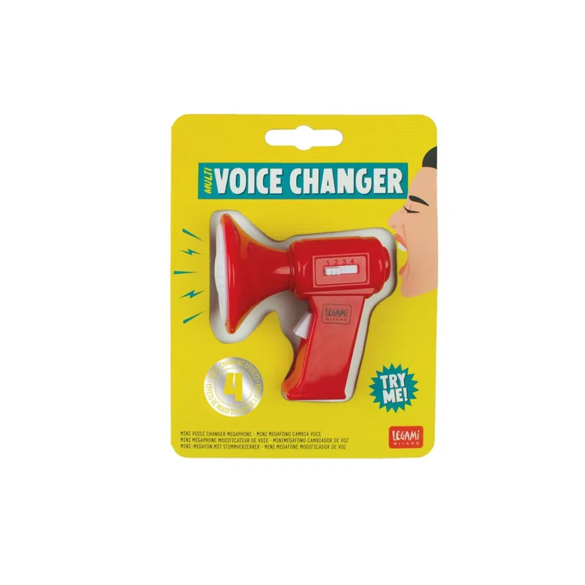 Minimegáfono cambiador de voz en color rojo ㅤ
