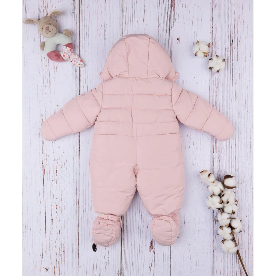 Mono de nieve para niña de nylon rosa